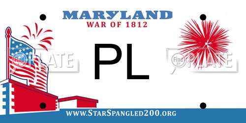 PL Maryland License Plate