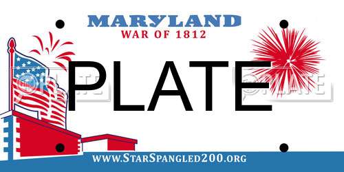 PLATE license plate in MD state