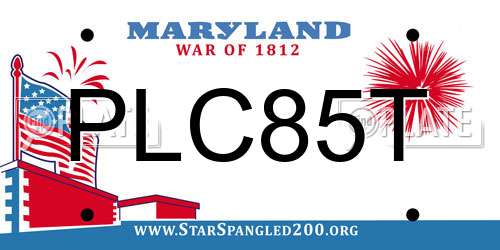 PLC85T Maryland License Plate