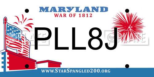 PLL8J Maryland License Plate