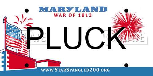 PLUCK Maryland License Plate