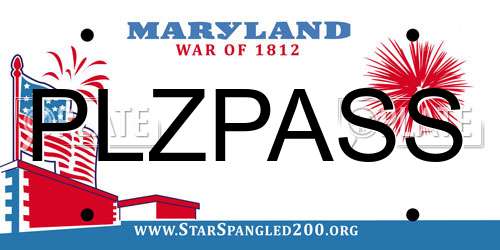 PLZPASS Maryland License Plate