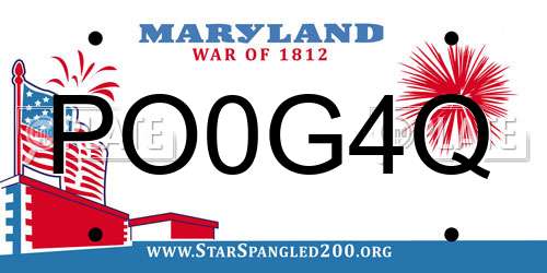 PO0G4Q Maryland License Plate