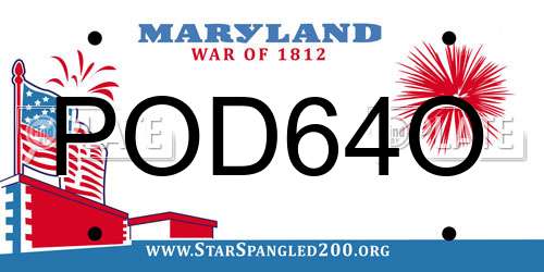 POD64O Maryland License Plate
