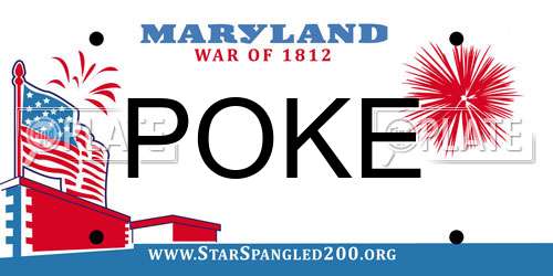 POKE Maryland License Plate
