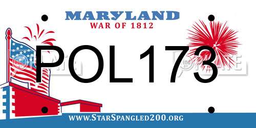 POL173 Maryland License Plate