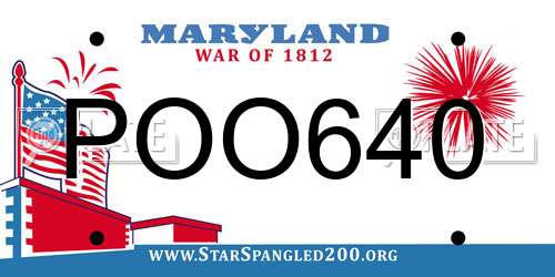 POO640 Maryland License Plate