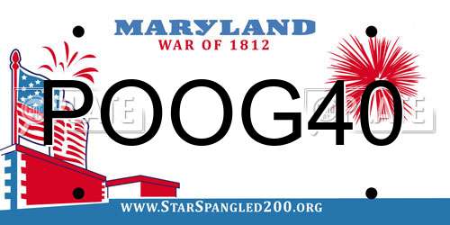 POOG40 Maryland License Plate