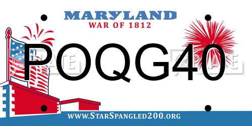 POQG40 Maryland License Plate