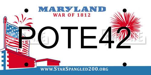 POTE42 Maryland License Plate