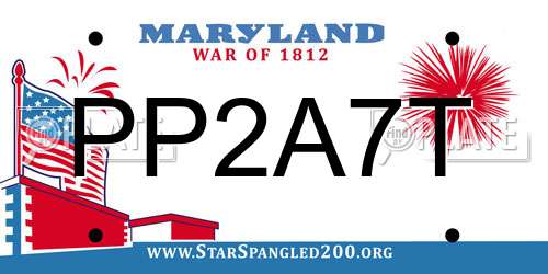 PP2A7T Maryland License Plate
