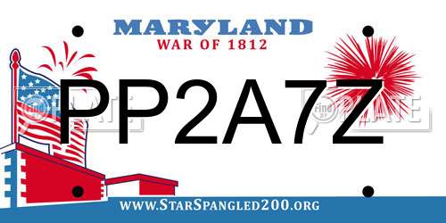 PP2A7Z Maryland License Plate
