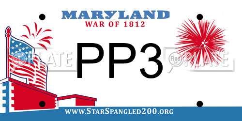 PP3 Maryland License Plate