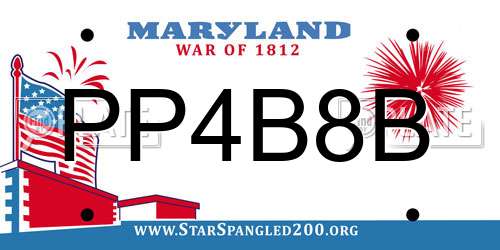 PP4B8B Maryland License Plate