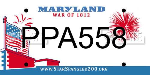 PPA558 Maryland License Plate