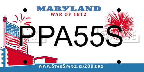PPA55S Maryland License Plate