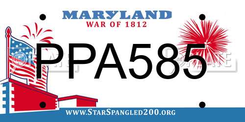 PPA585 Maryland License Plate