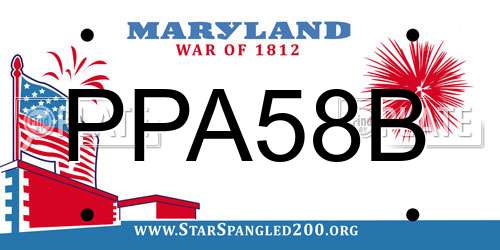 PPA58B Maryland License Plate