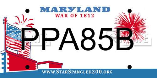 PPA85B Maryland License Plate