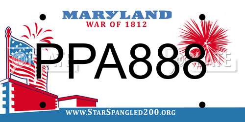 PPA888 Maryland License Plate