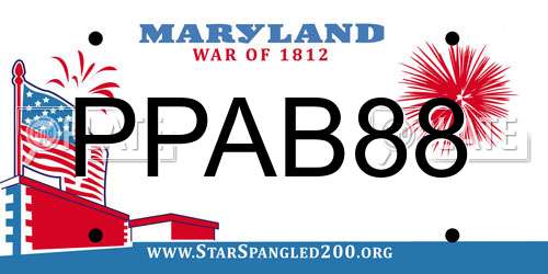 PPAB88 Maryland License Plate