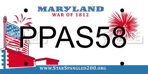 PPAS58 Maryland License Plate