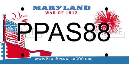 PPAS88 Maryland License Plate