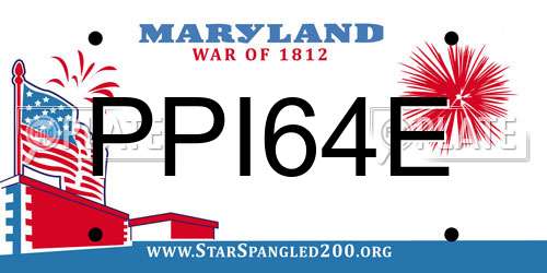 PPI64E Maryland License Plate