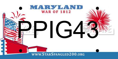 PPIG43 Maryland License Plate