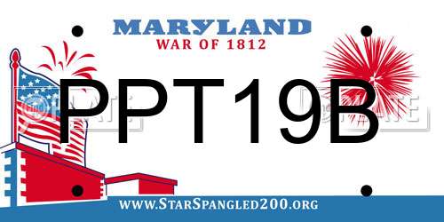 PPT19B Maryland License Plate