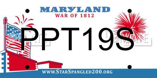 PPT19S Maryland License Plate