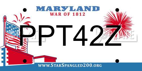 PPT42Z Maryland License Plate