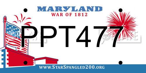 PPT477 Maryland License Plate
