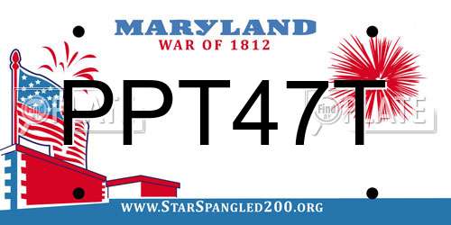 PPT47T Maryland License Plate