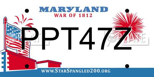 PPT47Z Maryland License Plate