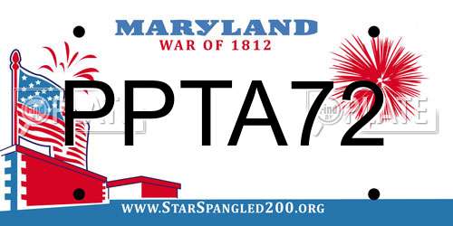 PPTA72 Maryland License Plate