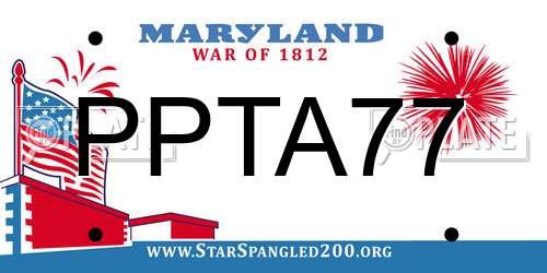 PPTA77 Maryland License Plate