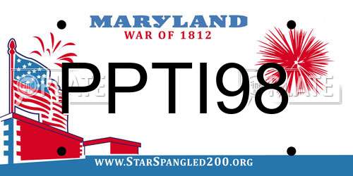 PPTI98 Maryland License Plate
