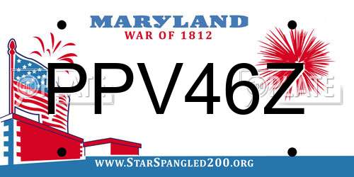 PPV46Z Maryland License Plate