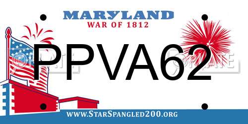 PPVA62 Maryland License Plate