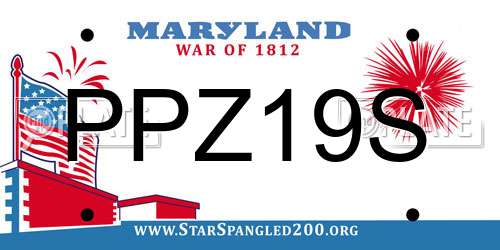 PPZ19S Maryland License Plate