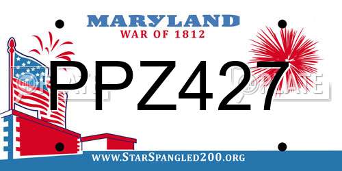 PPZ427 Maryland License Plate