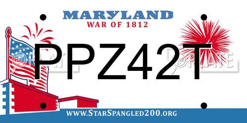 PPZ42T Maryland License Plate