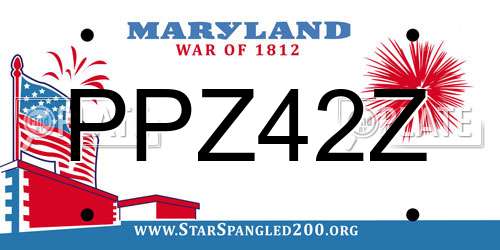 PPZ42Z Maryland License Plate