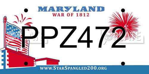 PPZ472 Maryland License Plate