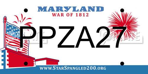 PPZA27 Maryland License Plate