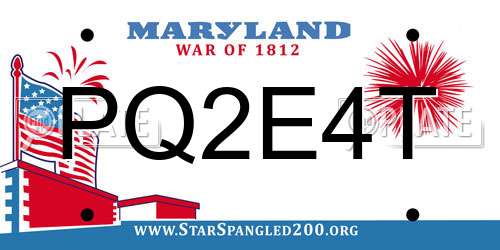 PQ2E4T Maryland License Plate