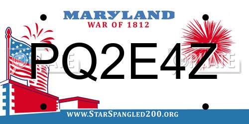 PQ2E4Z Maryland License Plate