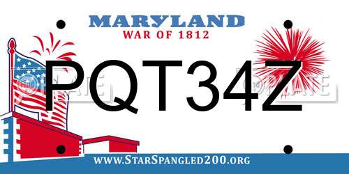 PQT34Z Maryland License Plate