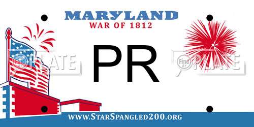 PR Maryland License Plate